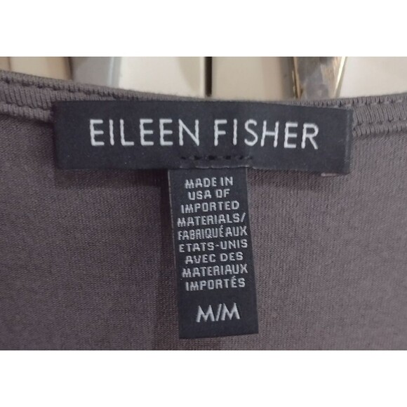 𝅺Eileen Fisher Gray Midi Tank Dress Women's Asymmetrical Hem Size Medium - Picture 5 of 8